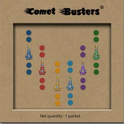 Comet Busters 6-Pcs Handmade Traditional Designer Bindi - Multicolored-47