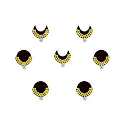 Comet Busters 7-Pcs Handmade Traditional Designer Reusable Bindi - Black 2125-39