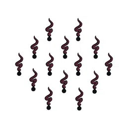 Comet Busters 14-Pcs Handmade Traditional Designer Bindi - Black & Maroon-18