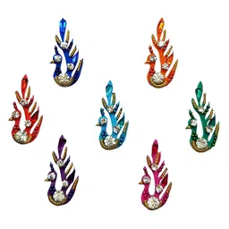 Comet Busters 7 Pcs Stone Studded Reusable Bindi - Multicolor-9