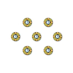 Comet Busters 7-Pcs Handmade Traditional Designer Bindi - Black & Golden-57