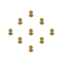 Comet Busters 9-Pcs Handmade Traditional Designer Bindi - Gold-Toned-51