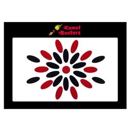 Comet Busters 25 Pcs Traditional Reusable Bindis - Black & Red-44