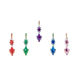 Comet Busters 5 Pcs Embellished Reusable Designer Bindis - Multicoloured-44