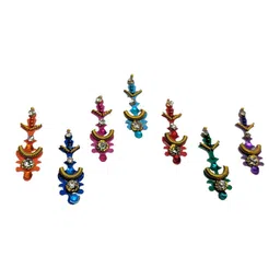 Comet Busters 7 Pcs Stone Studded Reusable Bindi - Multicolor-10