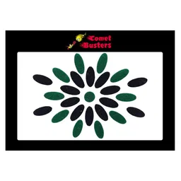 Comet Busters 25 Pcs Traditional Reusable Bindis - Green & Black-44