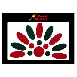 Comet Busters 15 Pcs Traditional Reusable Bindis - Red & Green-41