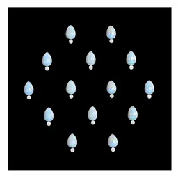 Comet Busters 14-Pcs Handmade Traditional Designer Reusable Bindi - White 2111-5