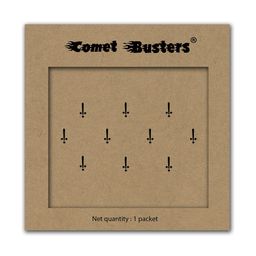 Comet Busters Set of 10 Handcrafted Designer Bindis - Black-2