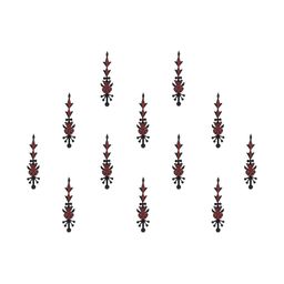 Comet Busters 12-Pcs Handmade Traditional Designer Bindi - Black & Maroon-16