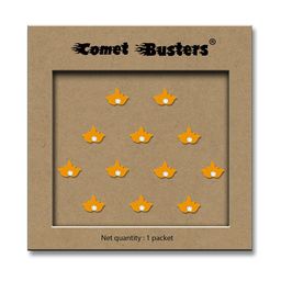 Comet Busters Traditional Designer Beaded Reusable Bindi 12Pcs - Yellow-9