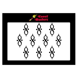Comet Busters 10 Pcs Reusable Designer Bindis - Black-55