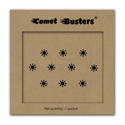 Comet Busters 10 Pcs Reusable Designer Bindis - Black-13