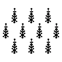 Comet Busters 10-Pcs Handmade Traditional Designer Bindi - Black-3