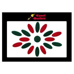 Comet Busters 17 Pcs Reusable Traditional Bindis - Green & Red-54