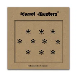 Comet Busters Set of 10 Handcrafted Traditional Bindis - Black-16