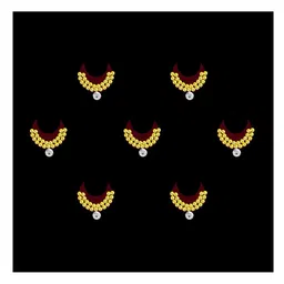 Comet Busters 7-Pcs Handmade Traditional Designer Reusable Bindi - Maroon 2128-14