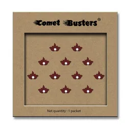 Comet Busters Traditional Designer Beaded Reusable Bindi 12Pcs - Maroon-2
