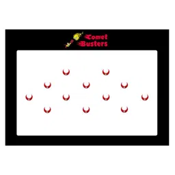 Comet Busters 12 Pcs Embellished Reusable Crescent-Shaped Bindis - Red-37