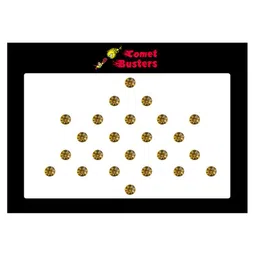 Comet Busters 24 Pcs Reusable Designer Bindis - Gold-Toned-14