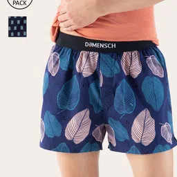 DAMENSCH Men Pack of 2 Assorted Ultra-Light Cotton Regular Fit Inner Boxer-image-52
