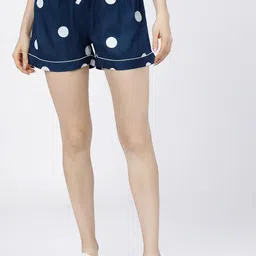 Tokyo Talkies Women Teal & White Printed Lounge Shorts-14