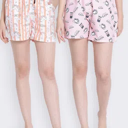 Kanvin Women Pack of 2 Printed Lounge Shorts-picture-23