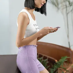 NA-KD Women Purple Lounge Shorts-image-24