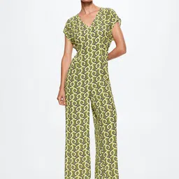 MANGO Green Printed Basic Jumpsuit-picture-9
