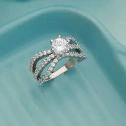 Saraf RS Jewellery Silver-Plated AD Studded Finger Ring-image-44