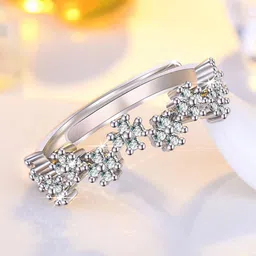 Jewels Galaxy Silver-Plated AD Studded Finger Rings-image-34