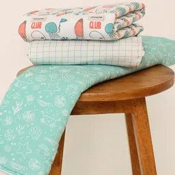 TIDY SLEEP Pack Of 3 Printed Cotton Diaper Changing Mats-11