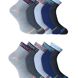 HRX by Hrithik Roshan Men Pack Of 10 Patterned Ankle Length Socks-1