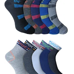 HRX by Hrithik Roshan Men Pack Of 10 Patterned Ankle Length Socks-20