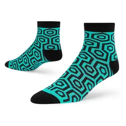 Dynamocks Unisex Green & Black Patterned Ankle-Length Socks-11