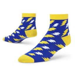 Dynamocks Yellow & Blue Patterned Ankle-Length Socks-46