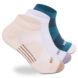 HRX by Hrithik Roshan Men Pack Of 3 Beihe & White Patterned Cotton Ankle Length Socks-14