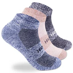 HRX by Hrithik Roshan Men Pack Of 3 Blue, Beige & Grey Patterned Cotton Ankle Length Socks-18