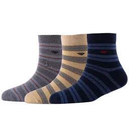 Cotstyle Men Pack Of 3 striped Pure Cotton Above Ankle-Length Socks-image-87
