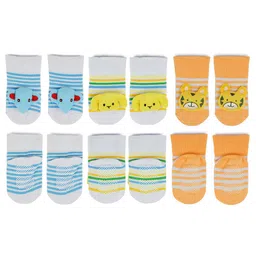 BAESD Infants Pack Of 3 Patterned Anti-Skid Ankle Length Socks-14