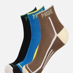 PRIDE APPAREL Pack Of 3 Patterned Ankle Length Socks-34