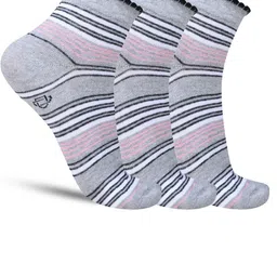 Dollar Socks Pack Of 3 Striped Ankle Length Socks-28