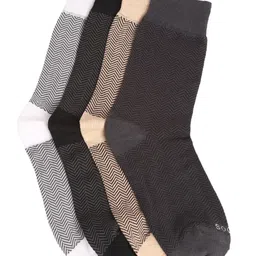 MUTAQINOTI Men Pack Of 4 Assorted Calf-Length Antimicrobial Socks-picture-2