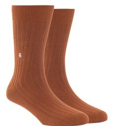 SockSoho Men Brown Solid Calf-Length Socks-25
