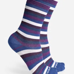 JUMP USA Men Blue Striped Calf-Length Socks-47