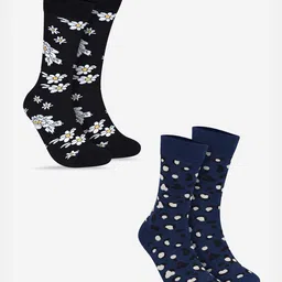 TOFFCRAFT Men Pack Of 2 Patterned Calf Length Socks image 1