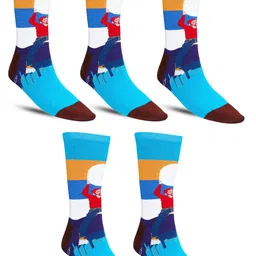 Dollar Socks Men Pack Of 5 Patterned Calf Length Socks-14