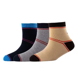 Cotstyle Men Pack Of 3 Patterned Pure Cotton Ankle Length Socks-7