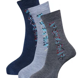 Dollar Socks Women Pack Of 3 Assorted Woolen Calf-Length Socks-58