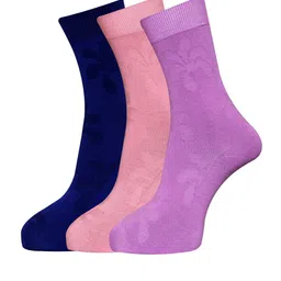 Dollar Socks Women Pack Of 3 Assorted Woolen  Calf-Length Socks-26